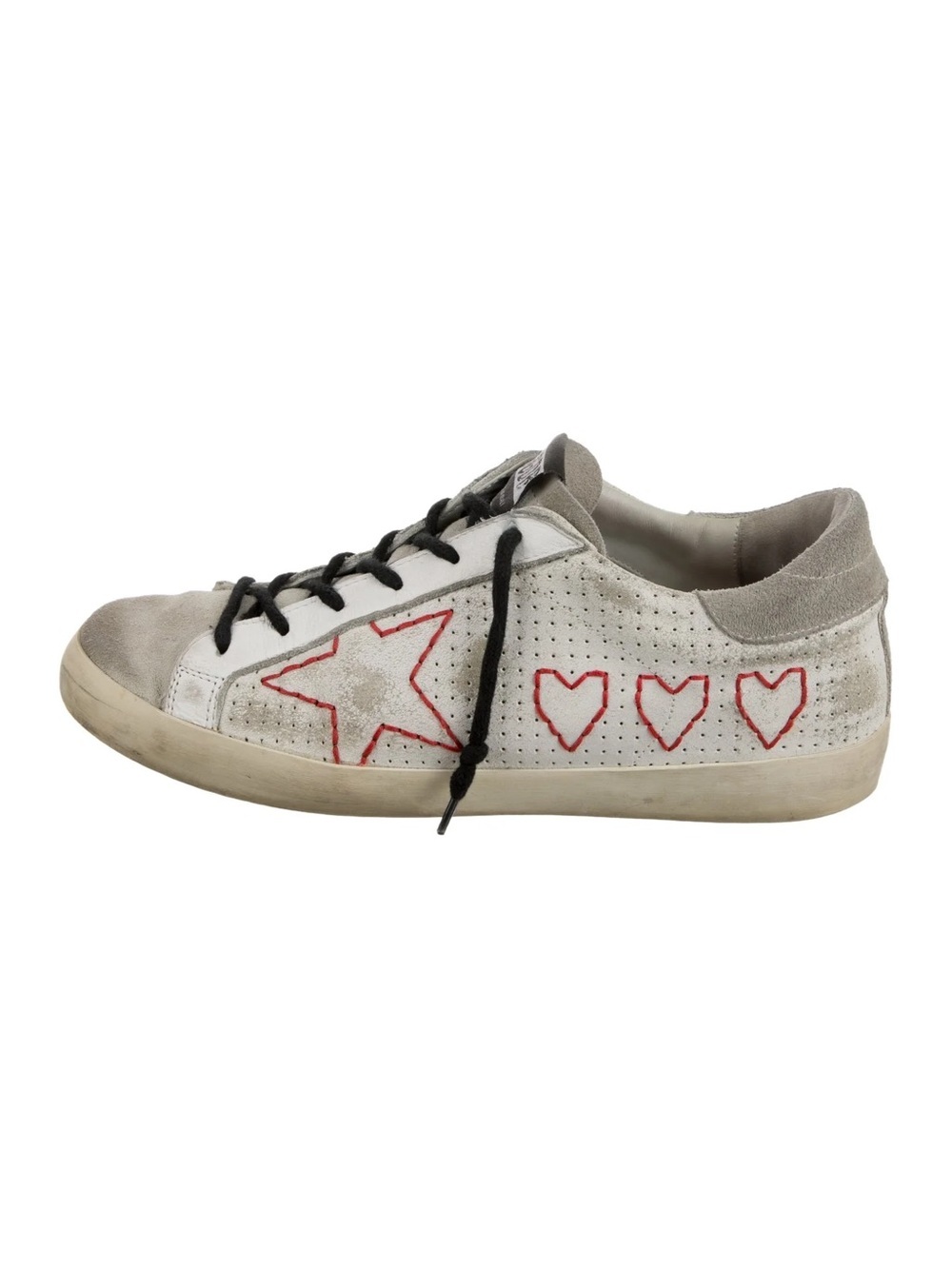 Golden Goose Superstar Hearts and Star Sneakers Size 37